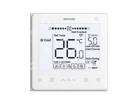 ovladač nástěnný s kabelem SINCLAIR s LCD displejem pro vnitřní jednotky ze série SDV6
